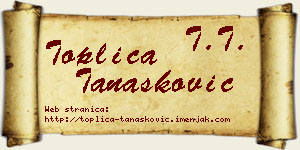 Toplica Tanasković vizit kartica